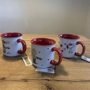 BRAND NEW- Peanuts Gibson Homewares 2024 Mugs Ceramic/Stoneware Set Of 3 BFFs